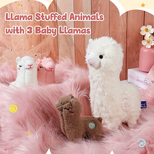 Yilloog Llama Stuffed Animals With 3 Baby Llamas Light Up Led Alpaca Plush Stuffed Animal Set With Colorful Night Lights Bedtime Pal Gift For Birthday Gifts Home Sofa Decor #TOP3