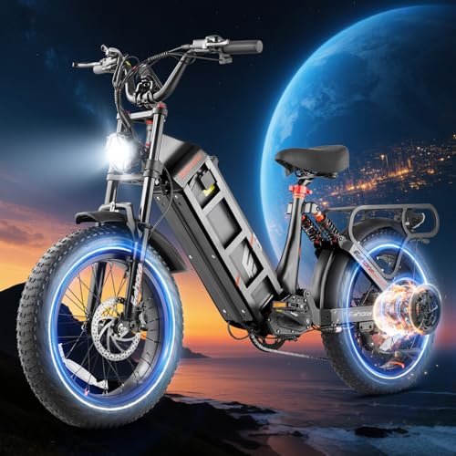 Image of 2026 Eahora 5400W Juliet Pro 2 Electric Bike for Adults 43MPH Dual Motor 70Ah Ebike 200Miles Long Range Electric Bicycle, 20'' Fat Tire Full Suspension Electric Mountain Bike for Commuting /Delivery