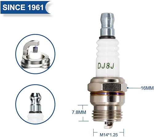 Miniatura 2 de 2PK TORCH DJ8J Bujía de repuesto para CHAMPION DJ8J DJ7J 847 850, para NGK BM6F, 794-00050, 794-00055A, para Bosch HS8E, WAK145T3, para DENSO