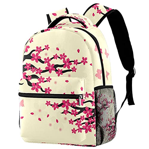 Sac à dos de voyage grand compartiment avec porte-bouteille style fleurs de pêche