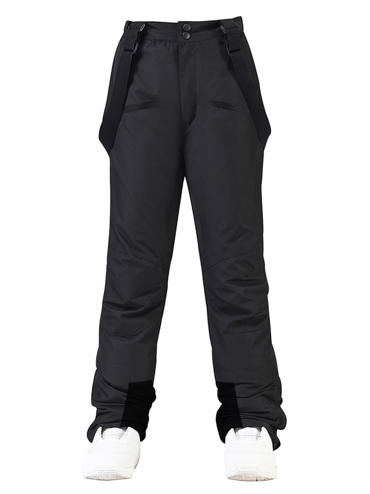 HOUZONIY Pantalones de esquí para mujer, pantalones térmicos de snowboard, pantalones de exterior para mujer, cintura ajustable, con tirantes extraíbles, ropa de esquí