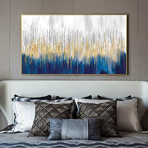Impression sur toile feuille d'or bleu décoration maison chic