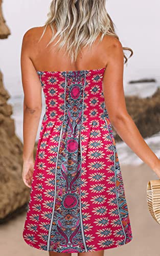 Image of Zyyfly Womens Summer Beach Dresses Strapless Cover Ups Dress Tube Top Sundresses