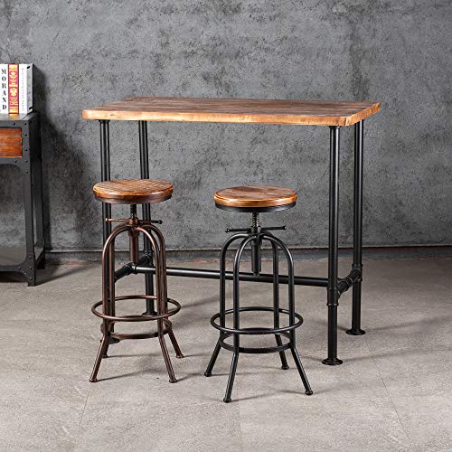 Diwhy DIY Industrial Design Pipe Dining Table Casual Computer Laptop Table Modern Studio Wood and Metal Rectangular Dining Table homeoffice Desk Computer Table Black (41.3H)