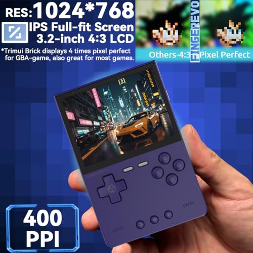 Image of Trimui Brick Handheld Game Console 3.2-inch 1024*768 IPS Screen 3000mAh Trimui-Brick Opensource System with Portable Case and Screen Protector Purple