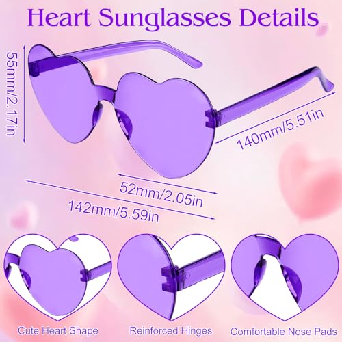 MEEZY 2 Pcs Colorful Bob Wigs with Bangs Pink Purple for Women, Neon Funny Wig Short Bob Hair with Heart Sunglasses Hair Cap for Halloween Costume Cosplay Birthday Bachelorette Party Carnival