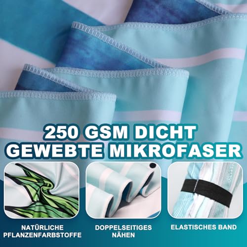 Lorymachy Mikrofaser Strandtuch - 180x100 cm Strandtuch XXL, 250GSM Schnelltrocknendes Badetuch Strand, Hautverträglich Beach Towel für Strand, Ausgestattet mit Aufbewahrungstasche(Ananas)