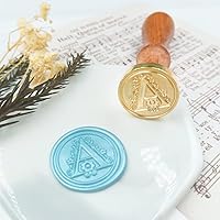 Vista 7 de Sello medieval tradicional de cera del alfabeto, con cabeza de latón, con mango de madera, para tarjetas, sobres, regalo (letra A)