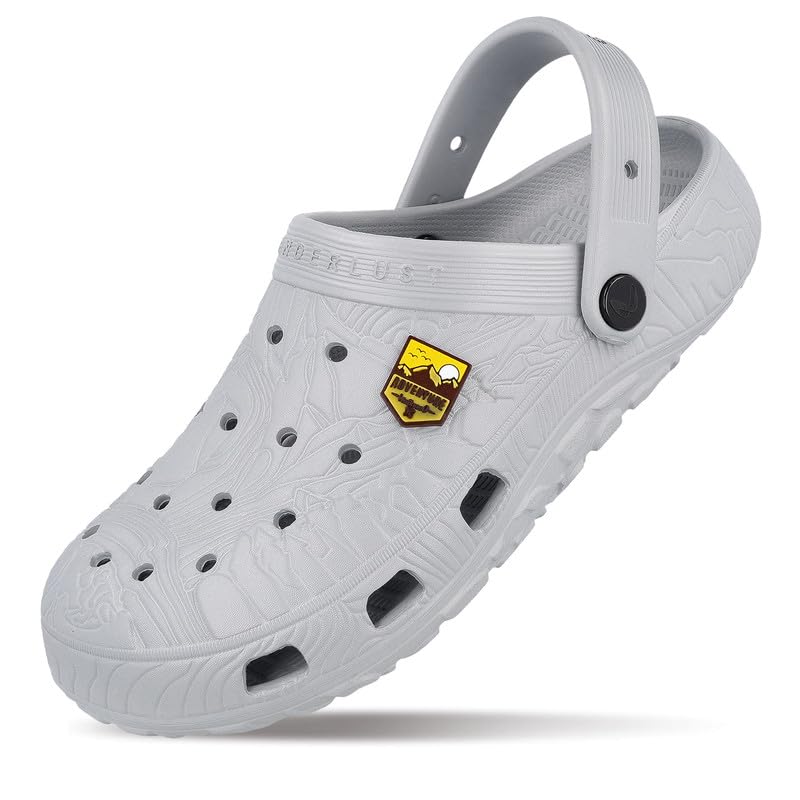 Image of WALKAROO Mens Clogs with Soft Sole, Backstrap, Ventilated and Lightweight - WC8801