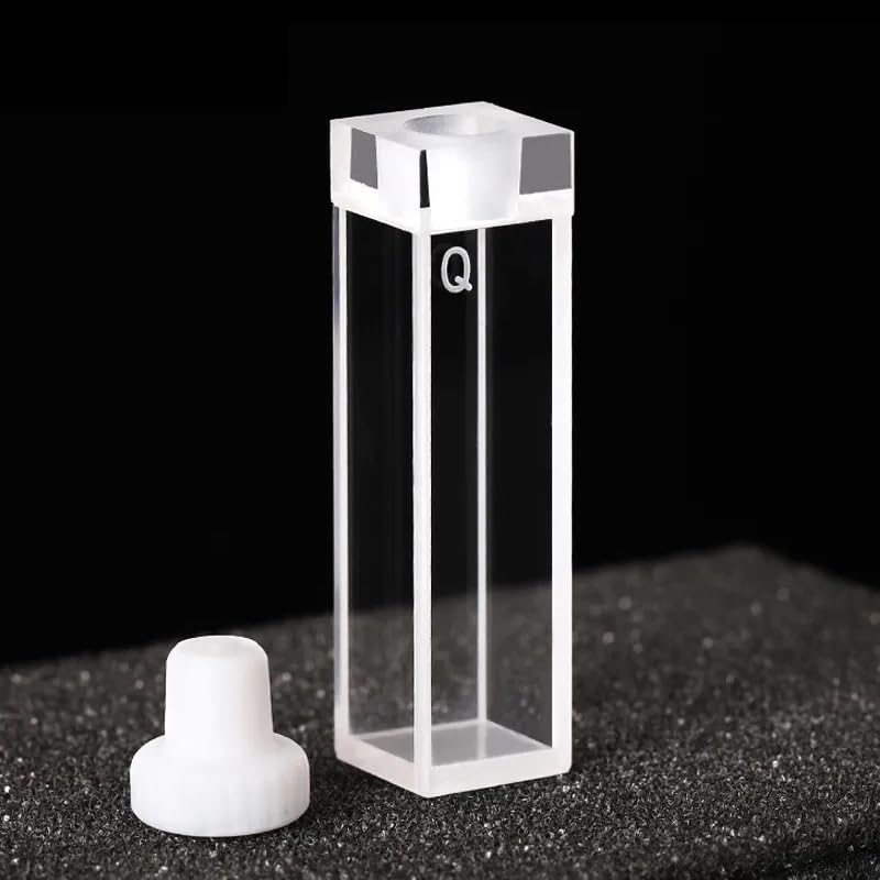 Cuvette de fluorescence en quartz assemblée par fusion 10 mm avec bouchon