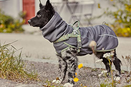 Hurtta Razzle-Dazzle Midlayer Jacke für Hunde, verstellbar, wendbar, Pull On, unter Regenmänteln und Wintermänteln zu verwenden - Blackberry/Grau-Grün 40 cm