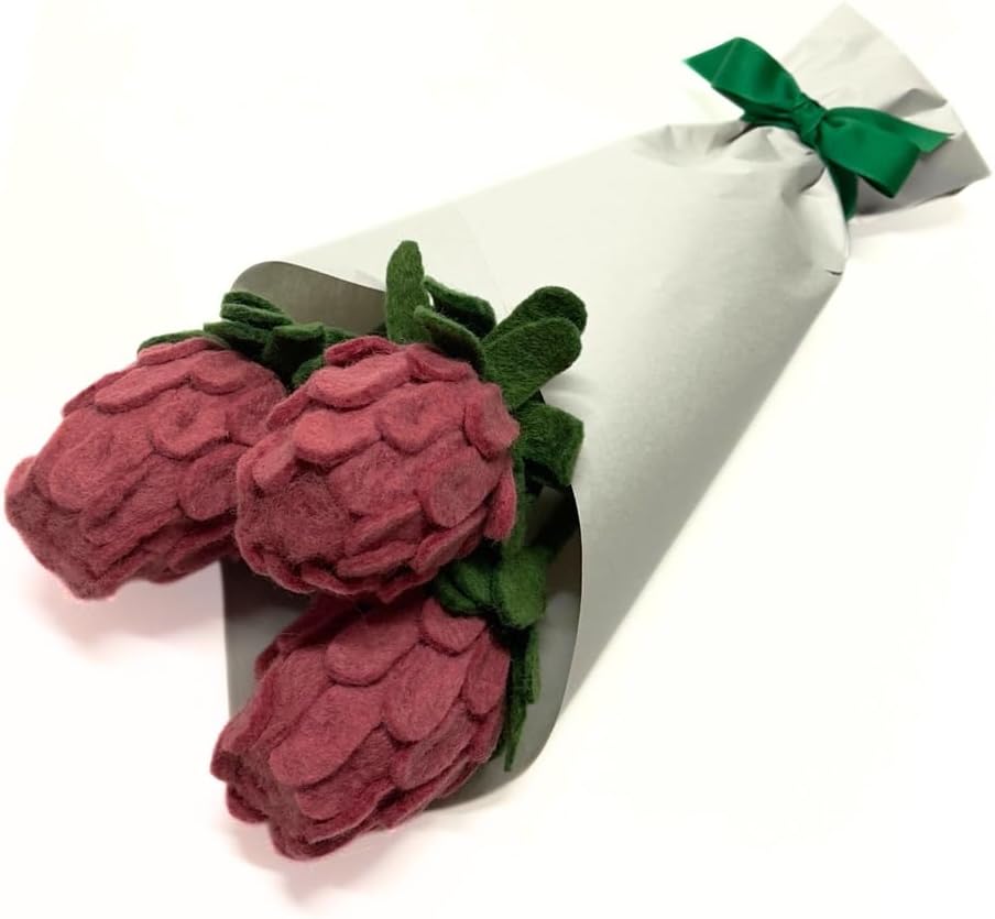 Humble Hilo Handmade Felt Flowers for Decoration Felt Flower Bouquets Fall & Holiday Valentines Flowers (Wildflower, Dusty Pink, Set of 3)