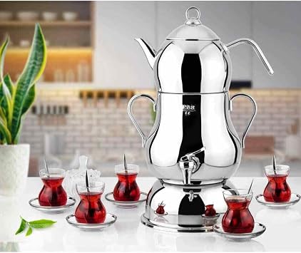 Porsima Lines Şahmeran 4 lt Electric Samovar - Steel Tea Machine - Tea Vending Machine