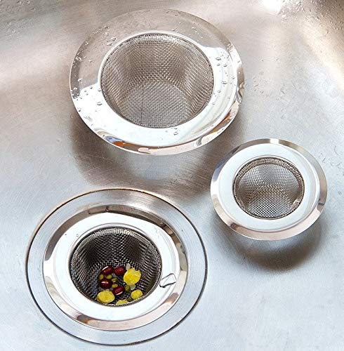 Stainless Steel Sink Strainer Kitchen/Mesh - (3 Piece) - Large - Medium - Small - (It Fits All Sink Size)