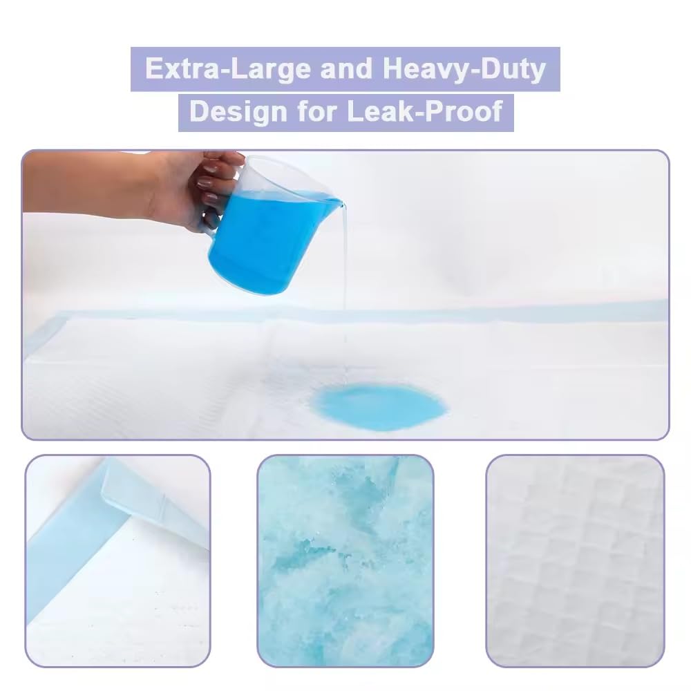 Lot de 20 alèses de lit XL 150 x 80 cm pour Incontinence | Protège-Matelas absorbants pour lit Double | Protection Contre l'humidification du lit/Formation des Adultes ou des Enfants et Aide à la Vie