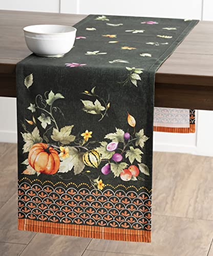 Maison d' Hermine Table runner 100% Cotton Single Layer Table Runners 180 CM long for Christmas Decorations Home Kitchen Dining Party Bridal Shower (Pumpkin Garden - Image 4