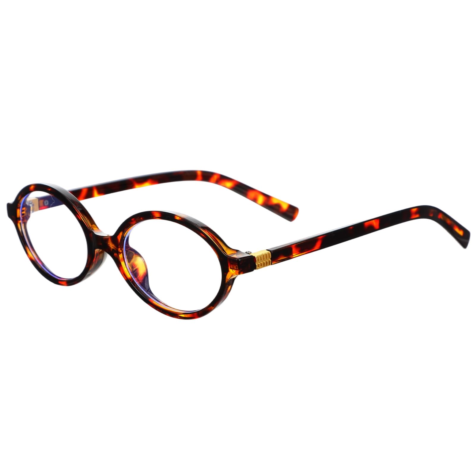 KFHENSOMR Oval Glasses for Women Men Retro Blue Light Blocking Glasses Oval Frame Tortoise Frame Non prescription Bluelight