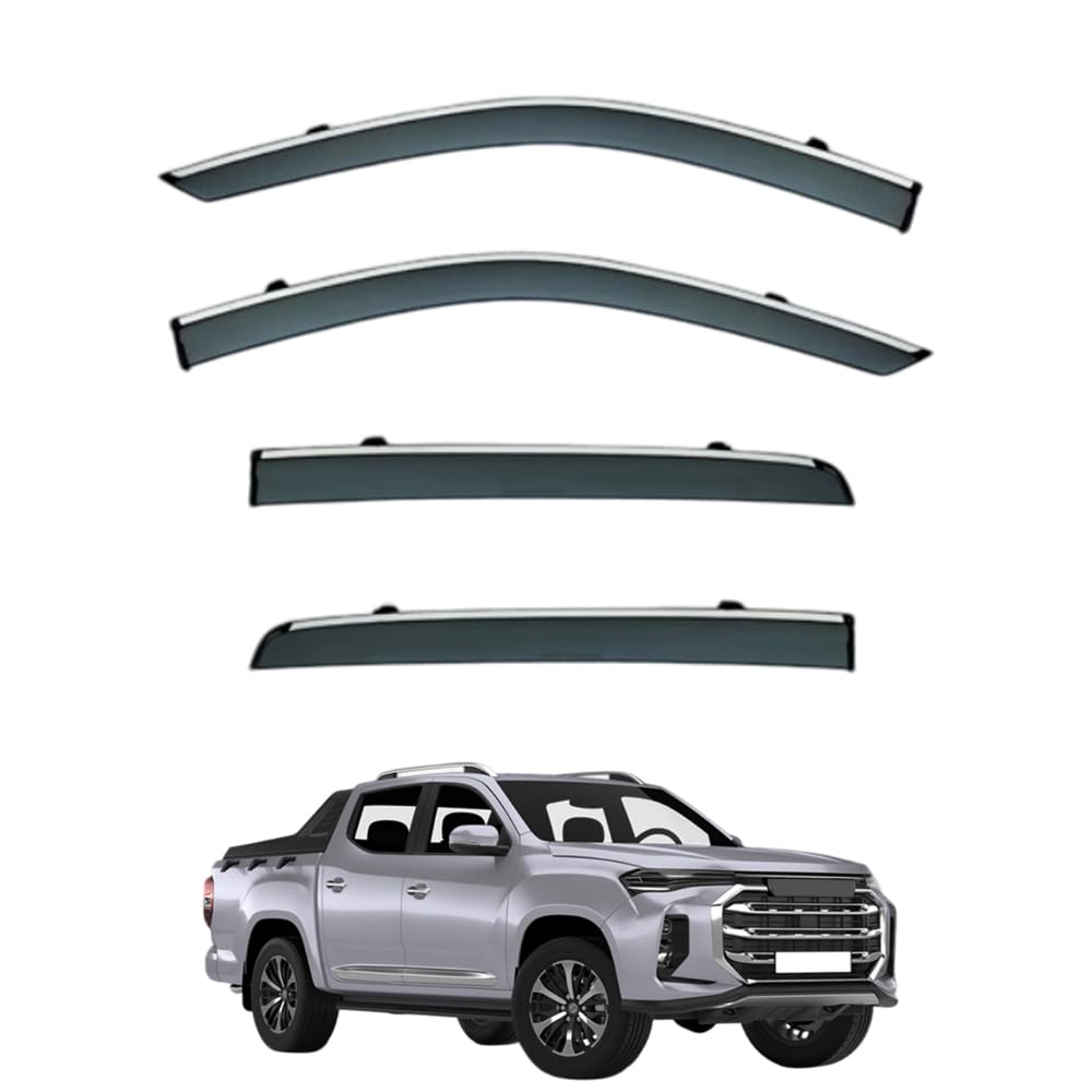 QOEMRHELT 4pc Set In-Channel Wind Deflectors, for MAXUS T90 2021-2025 Window Visors Rain Guards Vent Visors Rain & Sun Protection,Car Accessories