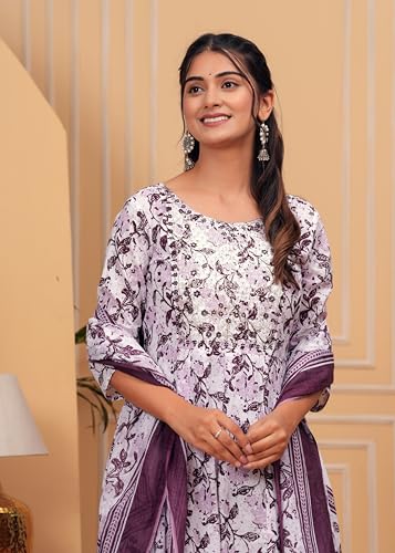 Image of Rangnavi Women's Printed Cotton Anarkali Kurta Set
