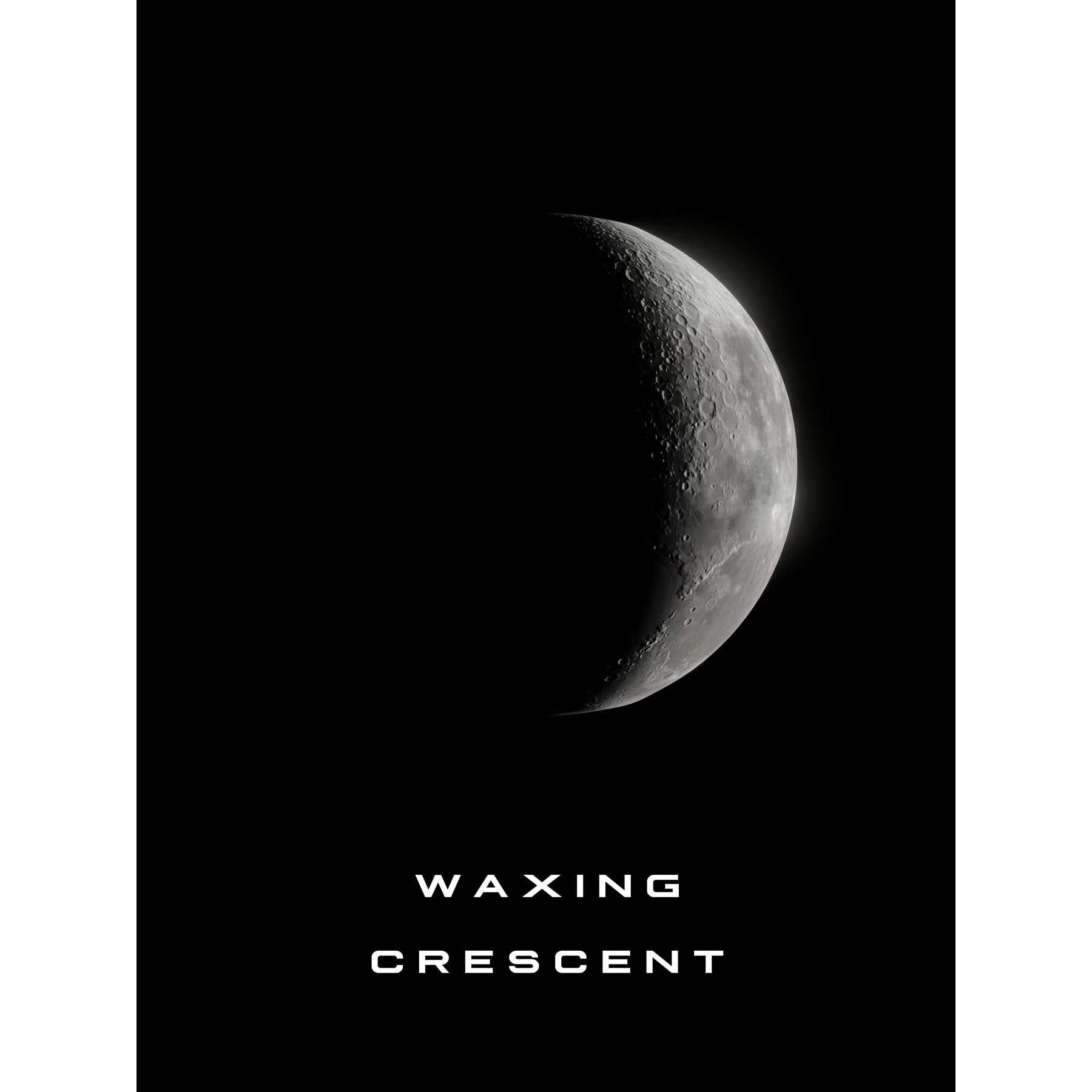 Artery8 Phases of the Moon Astronomy Waxing Crescent Lunar Space Poster Large Wall Art Poster Print Thick Paper 18X24 Inch