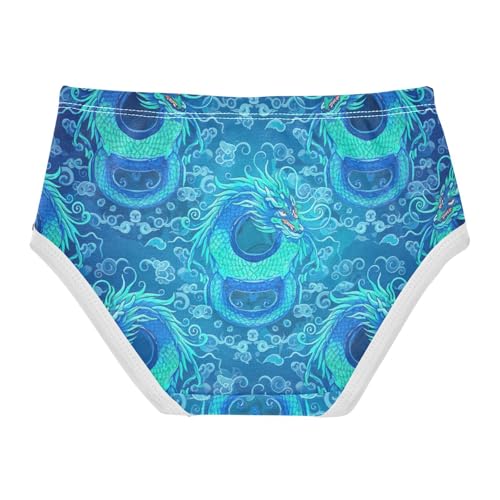 Girls Briefs, Blue Cartoon Toddler Panties, Cotton Underwear Girls, 2T–8 Years2