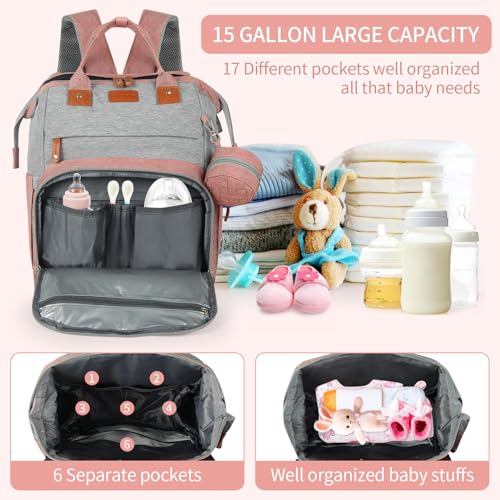 Xtgvz Diaper Bag With Changing Station, Baby Diaper Backpack For Mom And Dad thumb #1