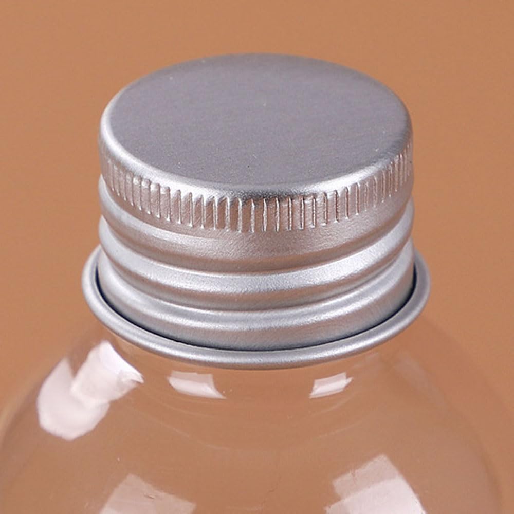 50 Stück 5-500ml Leere Plastikflaschen Mit Aluminiumkappe Fläschchen Probenflaschen Transparenter Behälter Für Reisen Kosmetische Lotion-Probenflasche Tragbare Reise-leere (Silberne Deckel,250ML)