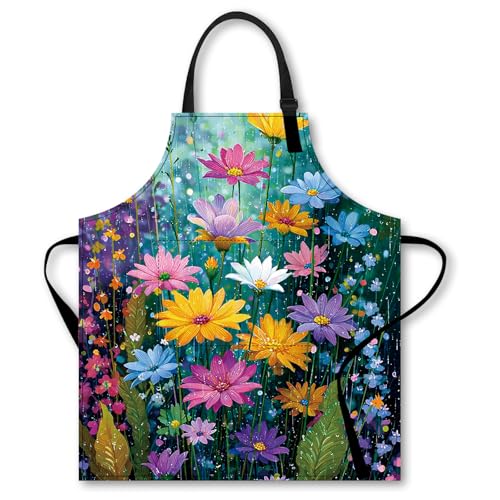 Image of Nuxovilar Decorative Kitchen Apron, 26.77x30.70 Inch Polyester Cooking Wearable Cover