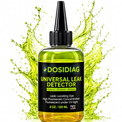 DOSIDIAG Pool Leak Detection Dye – 4 oz Fluorescent Tracer Dye for Pools, Spas, Plumbing, Roofs & Cars – UV Reactive – Made in USA