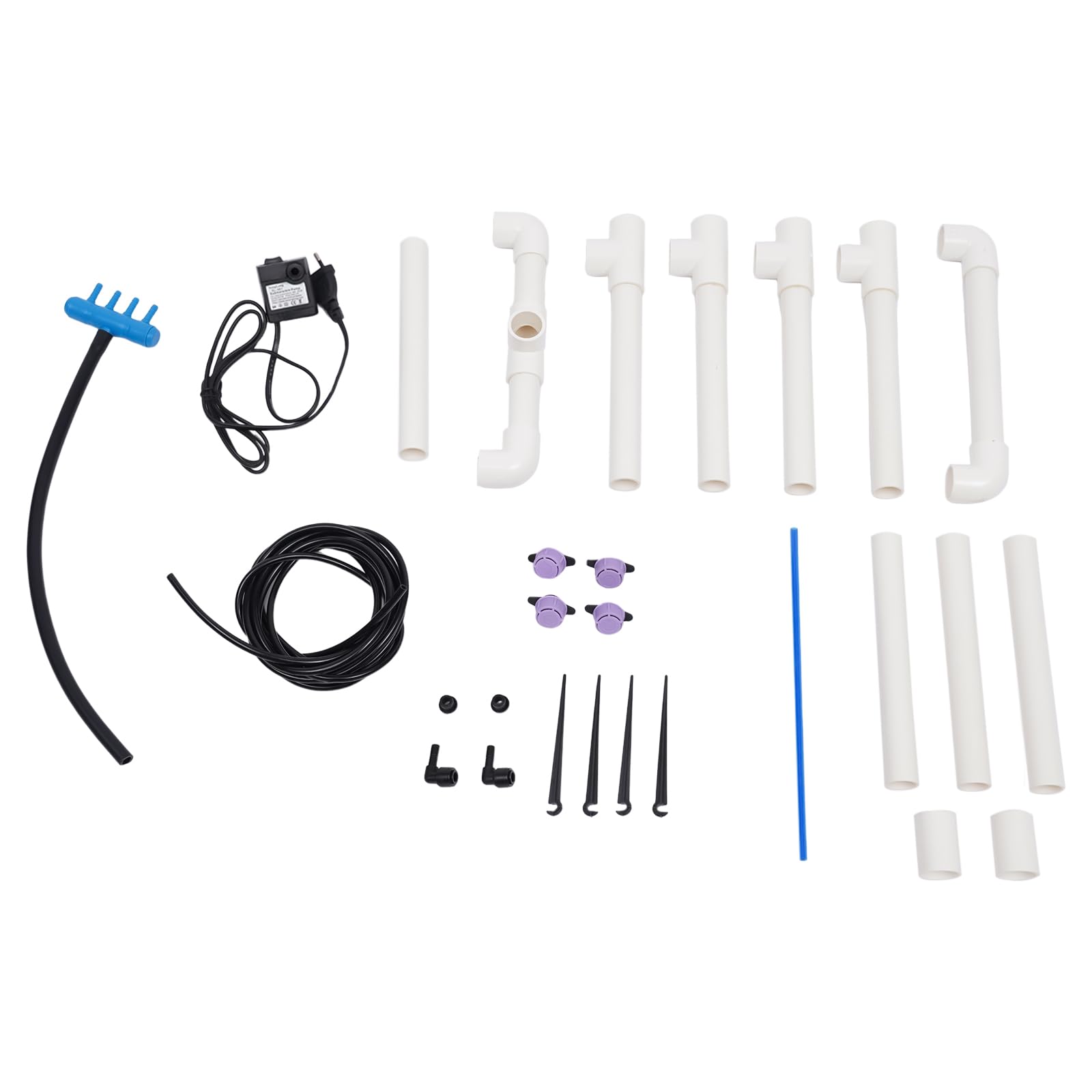 DWC Hydrokultur Anbausystem, Tiefwasserkultur 4 X 11.9L-Eimer, DWC Hydroponic System mit Wasserstandsrohr enthalten und 4W-Tauchpumpe, Schutzklasse IPX8, für den Anbau von Gemüse, Obst, Blumen