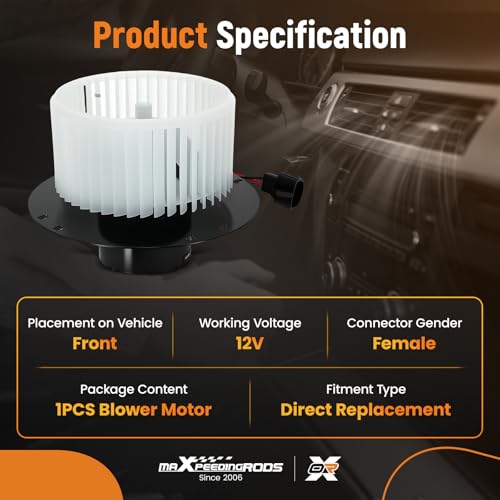 Image of maXpeedingrods HVAC Blower Motor with Fan Cage 700022 Fits for Ford E150 2003-2014 E150 Econoline 1997-2002 E250 E350 1997-2014, Heater Blower Motor Replaces # FOTZ18504A FO3126109 61500603