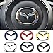 Pucous Accessori per Badge Adesivo per Volante per Auto compatibili con Mazda 3 Axela 2 velocità 6 Atenza MX5 323 CX5 CX30 CX3 CX7 CX9 RX8 RX7 626 Logo dell'emblema dell'auto (Dimensione : Silver)