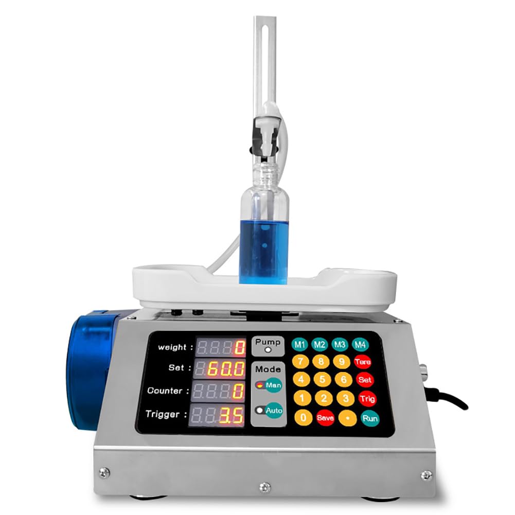 Máquina de llenado de líquidos, llenadora de pesaje automática con velocidad ajustable, caudal máximo de 1200 ml/min, altura ajustable para aceites esenciales, perfumes, líquidos orales