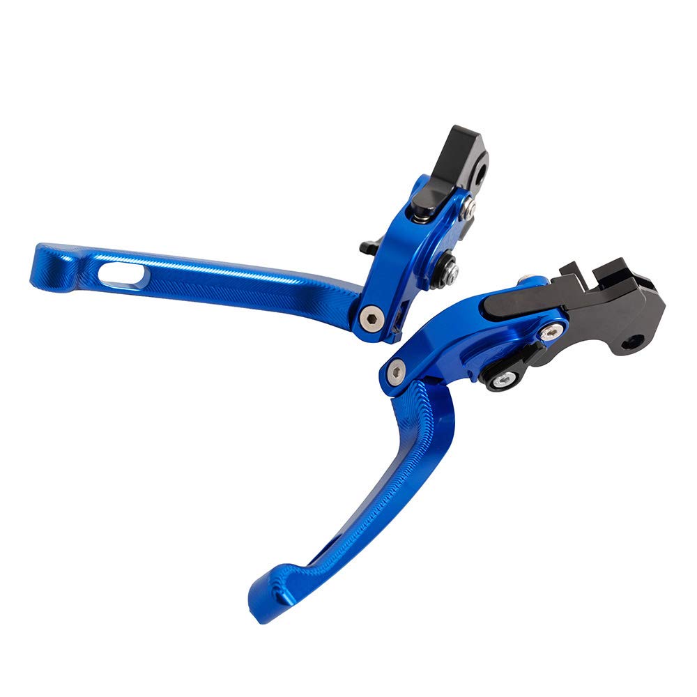 Maniglia del freno regolabile in alluminio CNC 3D Leva frizione moto pieghevole per Yamaha WR 125X 2011-2015 (Blu)