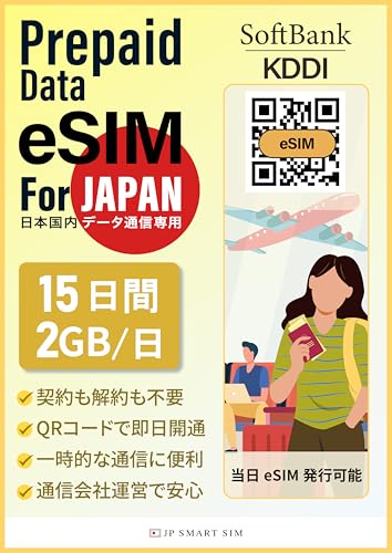 �y���{�v���y�C�heSIM/�p�b�P�[�W�[�i�z15���� ����2GB ���{������p 4G/LTE�Ή� �f�[�^�ʐM��p eSIM�Ή��@�� �_��s�v �c�ʊm�F�� �N�����x ������T�|�[�g ���{���s �A�� �o�� �Z���؍� �K���ό� ���s�Ҍ��� Japan Travel