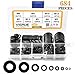 VIGRUE 684Pcs Metric Flat Washers Assortment Kit, M2 M2.5 M3 M4 M5 M6 M8 M10 M12 Black Washers for Screws, Zinc Plated Alloy Steel