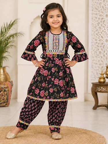 Image of Arshia Fashions Girls Ethnic Wear Kurti and Dhoti Pant Set