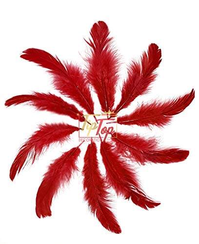 Image of Natural Dyed Feathers 10 cm (80 pieces) (Maroon)