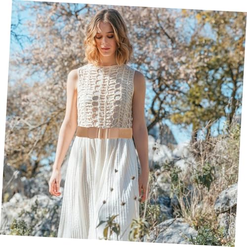 Beaupretty Wide Elastic Belt for Women Adjustable Waist Belt with Stylish Double Oval Buckle Versatile Fashion Accessory for Dresses and Casual Outfits4