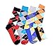 HSELL Colorful Mens Dress Socks Argyle Patterned Fun Crew Socks 4 Pack