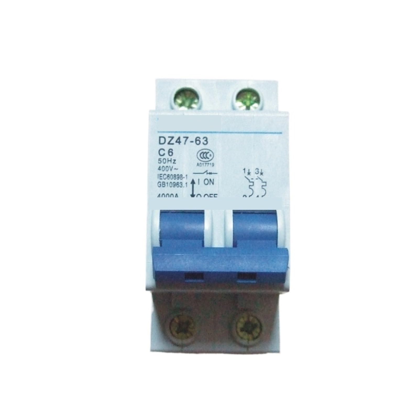 JJHQOKYNA 2P 6A 400V~ 50HZ/60HZ Circuit Breaker MCB 1Pcs