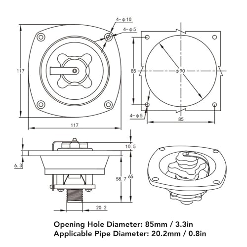 Image of RV Wall Mount Water Inlet Pressure Regulated City Water Entry with Quick Connector ABS Pressure Regulated Entry for Trailer Boat (White)