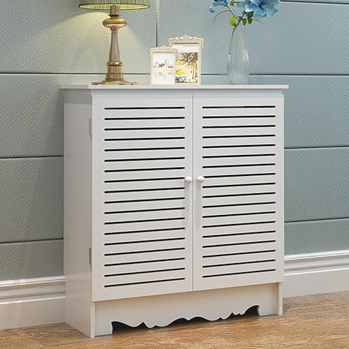 Cache-radiateur en bois de style étagère verticale à lattes