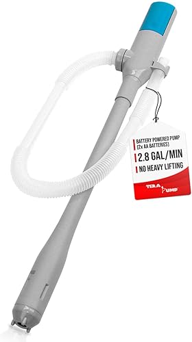 TERA PUMP Bomba de drenaje de acuario alimentada por AA, 2.8 galones por minuto, tubo de entrada de 15.5 pulgadas para llegar a la parte inferior de