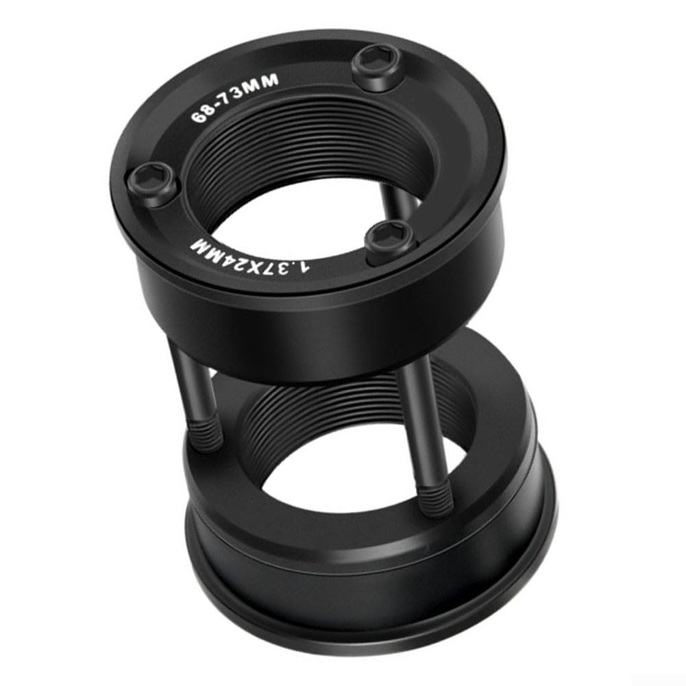 Hasaller Bike Bottom Bracket Conversion Kit for 68mm and 73mm Frames Aluminum Alloy Eccentric BB Adaptor with Steel Spindle Black