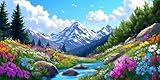 Diamond Painting Kit Completo,5d Pintar por Numeros Adultos Punto de Cruz Kit,Bordado Cuadro Cuadrado Diamantes Pintura Art Manualidades Lienzo Pared Decor,Niños DIY Gift, paisaje Montaña 20x40cm
