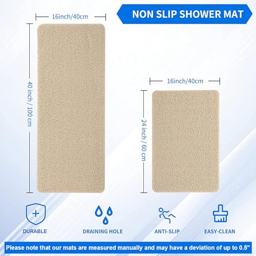 Hargiis SLBM001-BEIGE Non Slip Bathtub Mat, Anti Slip Shower Mat thumb #1