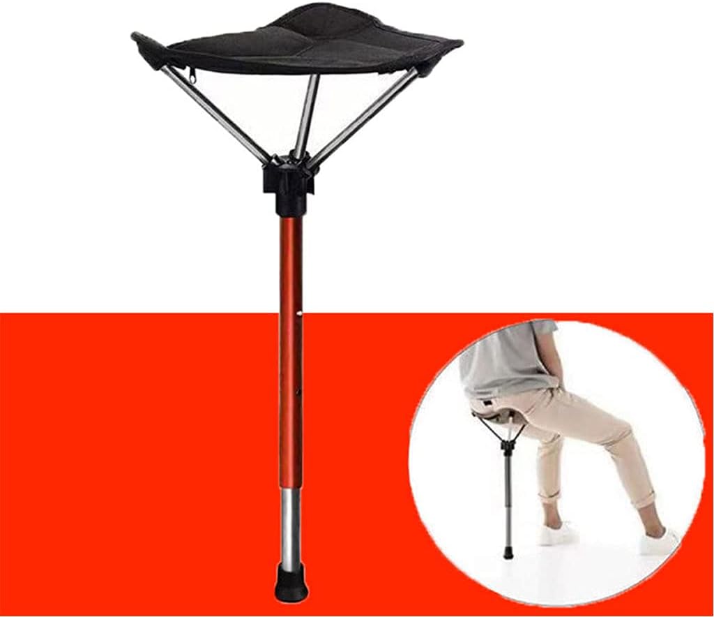 ljhnba Adjustable Telescopic Folding Stool Portable Single Leg Chair Tall Slacker Chair for Outdoor Camping Walking Telescopic Folding Stool