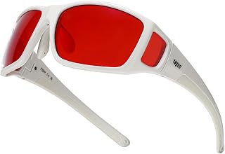 TIJN Sonia Sleep Glasses for Blue & Green Light Blocking,Red Lens with Dual AR Coating,Wraparound Frame for Gaming Screen