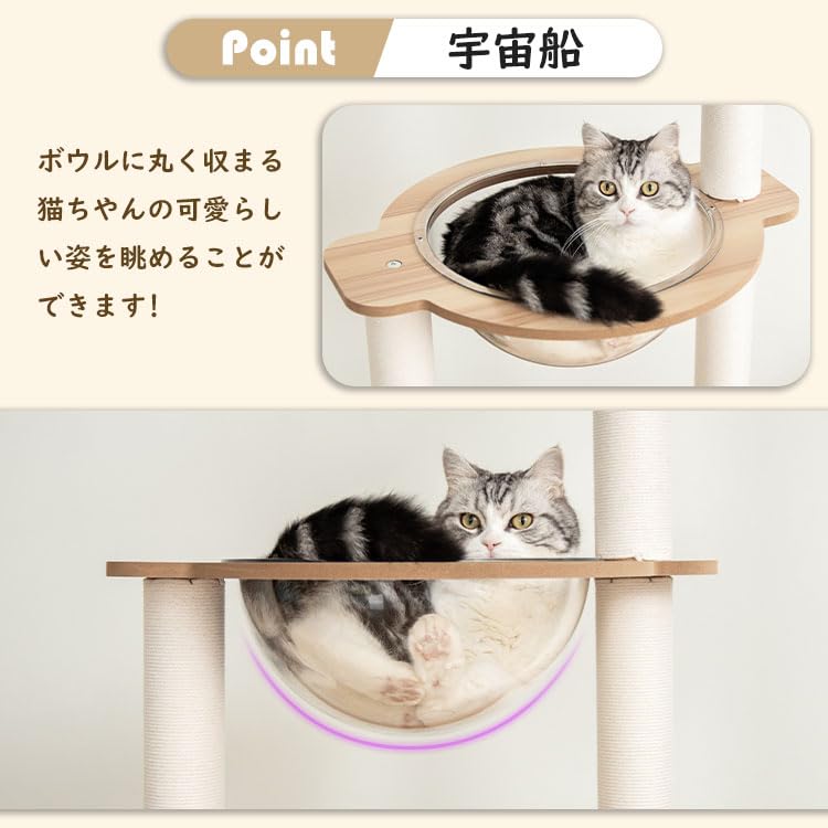Amazon | LULUCAT キャットタワー 据え置き おしゃれ コンパクト 多頭